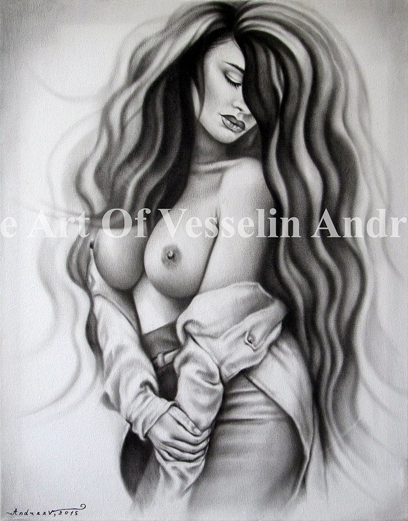 An authentic print of an original female nude oil painting titled 'Passion'.